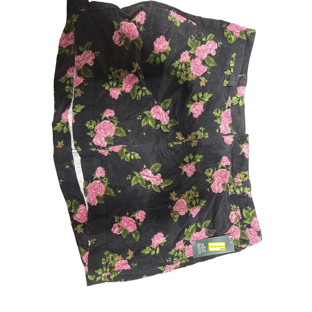 Wild Fable Womens 16W Black Floral Pink Rose Corduroy Mini Skirt 100% Cotton NEW - Picture 6 of 6